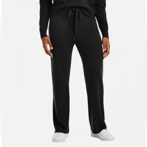 Cashmere Blend Black Drawstring Lounge Pants